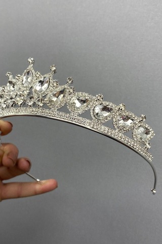 FdayAksesuar Gelin Saç Aksesuarı Ade Model Küçük Damla Taşlı Gelin Tacı FRDY31650