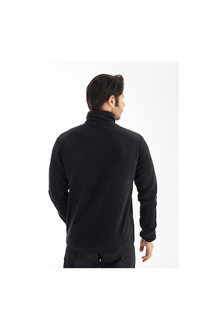 Crozwise Tam Fermuarlı Polar Erkek Sweatshirt 6037-0001 Siyah