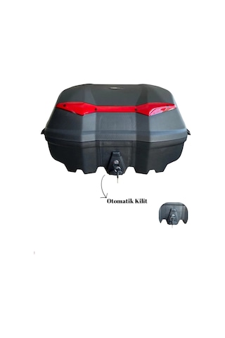 52 Litre Motosiklet Çantası Topcase Çift Kask Alır Tien Sırt Dayama Pedli Otomatik Kilitli Arasmto