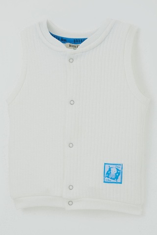 Breeze Erkek Bebek Yelek Çıtçıtlı Sevimli Bebek Armalı 4 Ay-4 Yaş, Ekru Ekru