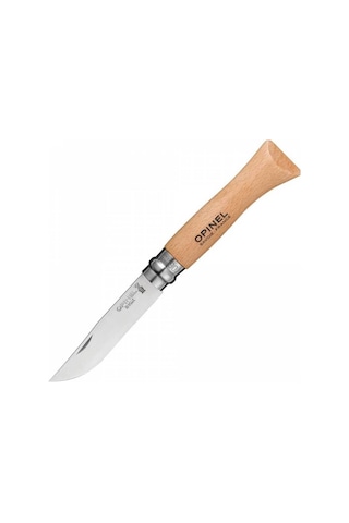 Opinel N 7 Vernikli Kayın Saplı Inox/çelik Kamp Çakı Kahverengi