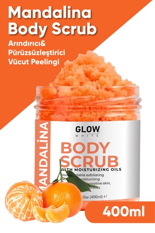 Glow Whıte Mandalina Body Scrub 400g Cildi Arındıran, Canlandırıcı Ve Nemlendirici Tuzlu Vücut Peelingi