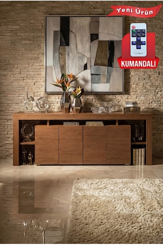 Kale Ledli Konsol 200 Cm Ceviz