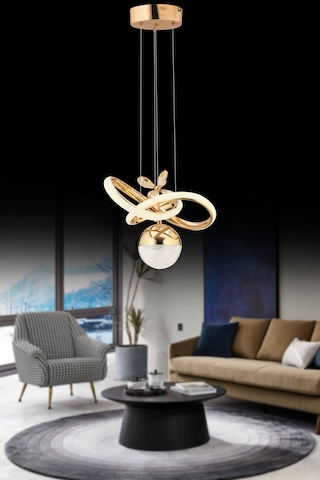 İstanbul Avize Begonvil Gold 3 Renkli Ledli Modern Lüx Led Avize