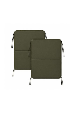Microcase İple Sabitlemeli Katlanabilir Kamp Sandalyesi Minderi Piknik Outdoor Balıkçılık 40x40 Cm 2 Adet Al5564 Yeşil