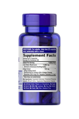 Puritans Pride Lions Mane And Ginkgo, Aslan Yelesi Mantarı+ginkg