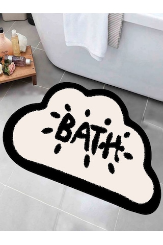 Eco Concept Kaymaz Taban, Bulut Desenli, Bath Yazılı Banyo Pas... Bej Eco Concept Kaymaz Taban, Bulut Desenli, Bath Yazılı Banyo Pas... Bej