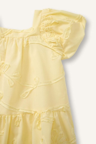 Defacto Floral Kısa Kollu Dantel Elbise Kız Bebek H6023a526smyl149 Sarı-yl149
