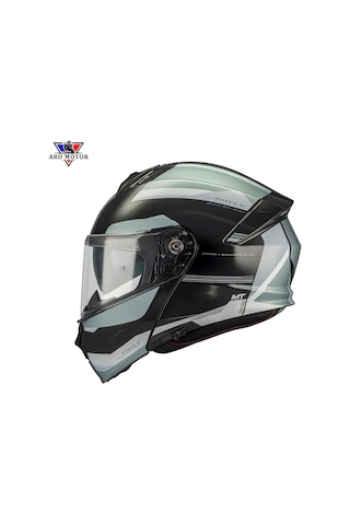 Mt Helmets Genesıs Sv Raccoon B12 Parlak Çene Açılır Kask Yeşil