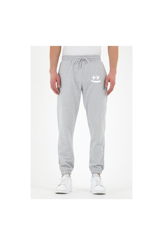 Blackjack Giyim Unisex Bad Smile Baskılı Açık Gri Jogger Açık Gri 3