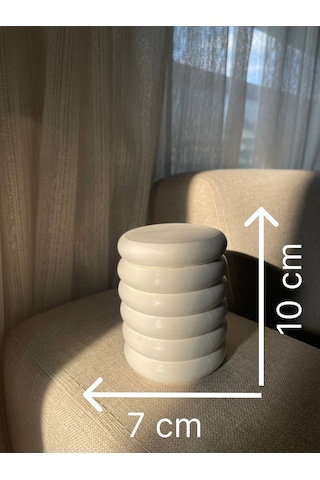 Bubble Kapaklı, Ahşap Fitilli, Beton Saksı Kokulu Mum Beyaz 1