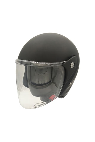 Motoanl Motosiklet Ve Bisiklet Yarım Açık Kask Motor Kaskı Mat Siyah Mat Siyah