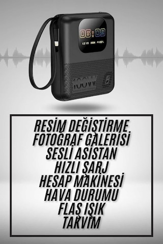 Akıllı Powerbank 10.000 Mah 4 Çıkışlı Taşınabilir Dijital Göstergeli Siyah 45048754