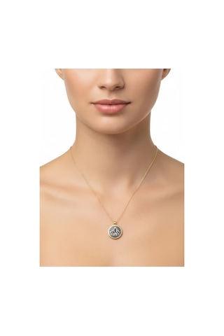 G&a Jewels - Saflığın Sembolü - 925 Ayar Oksitli Yaldız Altın Kaplama Gümüş Kolye Altın - Gümüş 40+5 Cm