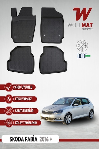 Skoda Fabia Paspas 2014 Sonrası 3d Havuzlu Paspas Seti