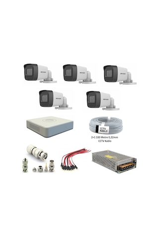 Hikvision DS-2CE16DOT-EXIPF 2 MP Full HD 1080P Bullet Güvenlik Kamera Seti 5'li Hikvision DS-2CE16DOT-EXIPF 2 MP Full HD 1080P Bullet Güvenlik Kamera Seti 5'li