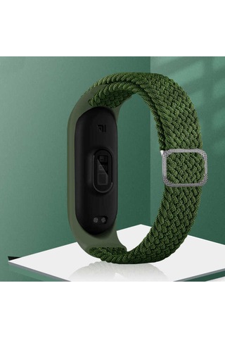 Xiaomi Mi Band 6 Uyumlu Krd-49 Örgü Prl Kordon Kırmızı