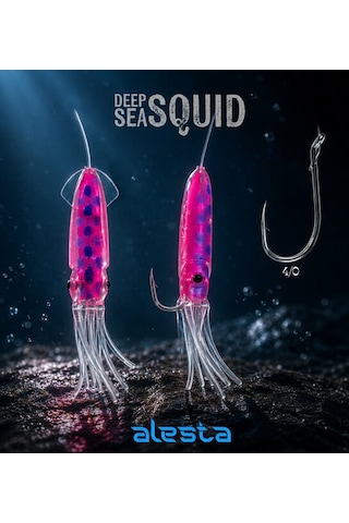 Deep Sea Squid 3 Lü Sübye Çapari X0297 3k 7cm 0.60 4/0 Purple Pink A18-24240 Standart
