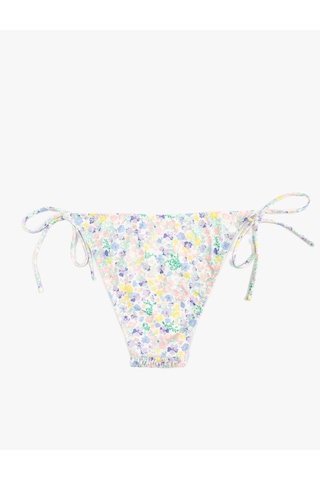 Koton Çiçek Desenli Gipeli Yanları Bağlamalı İpli Bikini Altı Beyaz Desenli 5sak00087mm Beyaz Desenli