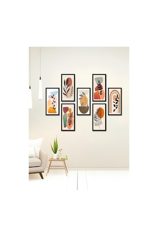 Modern Style Dekorize Mdf 7 Parça Çerçeve Görünümlü Tablo Set 10203 10 X 20