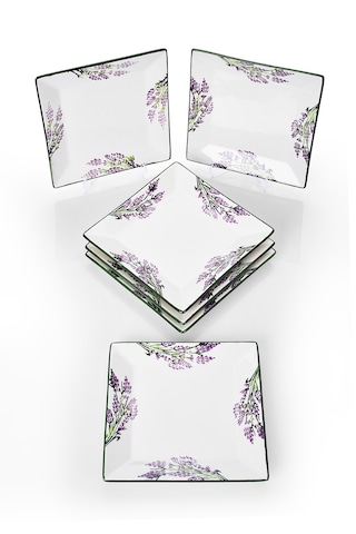 Piatti Naturali 6'lı Lavanta Pasta Tabak Seti Tatlı Sunum Seti Servis 20cm