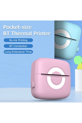 Vkemall Mavi Mini Bluetooth Isı Yazıcı, 200dpi, 1000mah Pil, 5 Adet Yapışkan + 5 Adet Isı Kağıdı + 5 Kalem İle Paketlendi