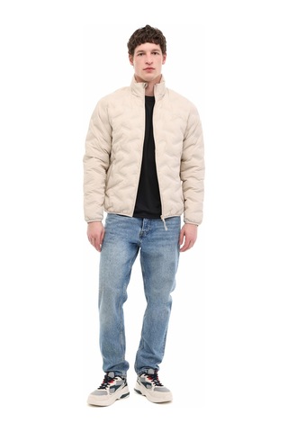 Jack & Jones Jcowın Quılted Collar Jac Taş Rengi Erkek Mont 000000000102267064 Gri