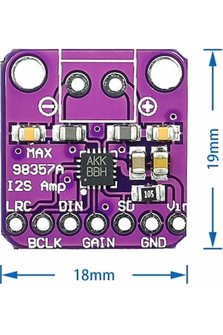 MAX98357 I2S 5V 3 W Ses Yükseltici Amfi Class D Dijital Ses Müzik