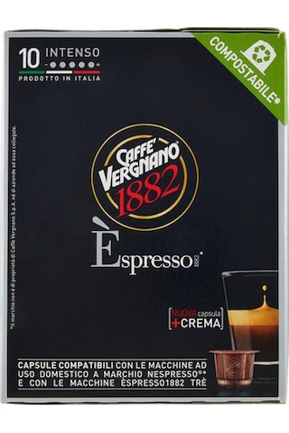 Caffe Vergnano Espresso Nespresso Uyumlu 1882 Intenso Kapsül Kahve 10 Adet