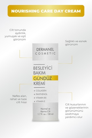 Dermanel Besleyici Bakım Gündüz Kremi 50 ML + Dermanel Cilt Aydınlatıcı Leke Karşıtı Krem 50 ML