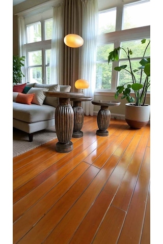 Ceviz Renkli Ahşap Mantar Sehpa Seti 3 Lü Zigon Sehpa Takımı