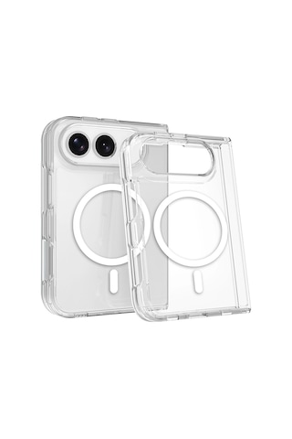 Apple Uyumlu Apple Uyumlu iPhone Duo Kılıf Zore M-safe Şarj Özellikli Şeffaf Kamera Çerçeveli Uts Pc Kapak