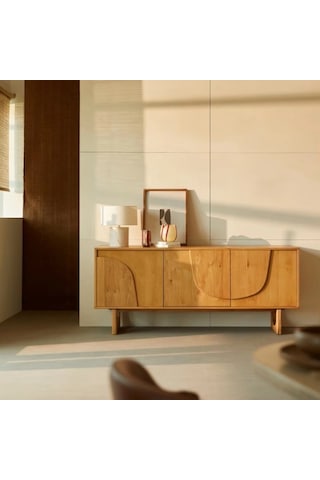 Eira Masif Ahşap Nordic Stil Konsol Çok Renkli