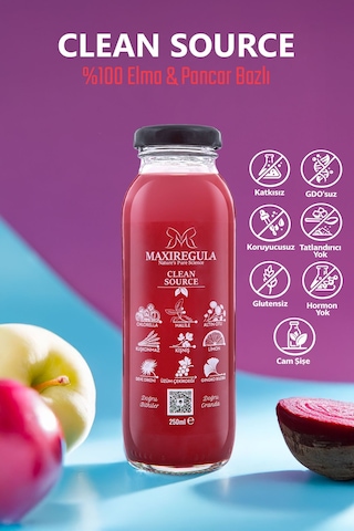 Clean Source Bitkisel İçerikli Fonksiyonel %100 Elma & Pancar Meyve Suyu 250ml