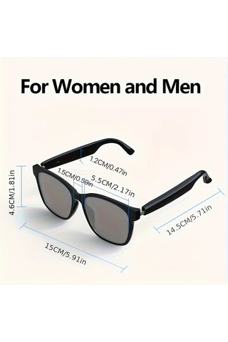 Honeybeeshop Siyahtı Emaye Klipsli Akıllı Çok Fonksiyonlu Gözlükler Sesli Arama Hıfı Ses Hd Uv Koruyucu Cam Mikrofon Hoparlör Sürüş Kamera