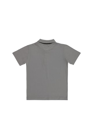 Civil Boys Erkek Çocuk Palmiye Nakışlı Polo Yaka 6-9 Yaş Tişört - Gri Açık Gri