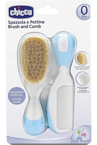 Chicco Chı-6600331 Bebek Yumuşak Fırça Tarak Seti 0 Ay+ Mavi