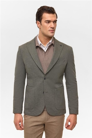 Haki Slim Desenli Mono Yaka 6 Drop Ceket Haki