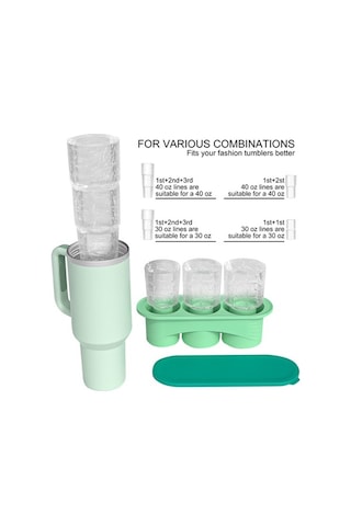 Novahub Tumbler İçin 40oz Buz Küpü Tepsisi, Kapaklı Ve Kutulu, Çok Renkli Buz Kalıbı, Kolay Doldurma Ve Çıkarma Çok Renkli