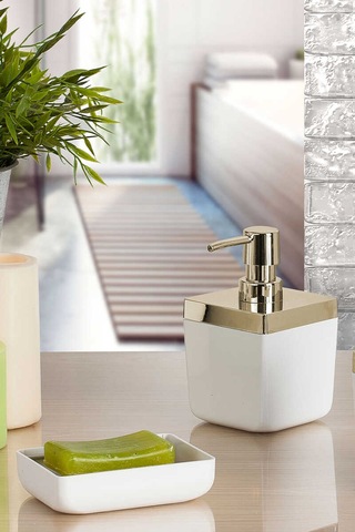 Primanova Toskana Sıvı Sabunluk Beyaz Altın Beyaz - Altın