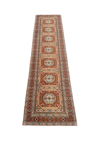 Saray Halı Klasik Yolluk 412-g 72x270 Kiremit Krem %100 Yün Yolluk Kiremit
