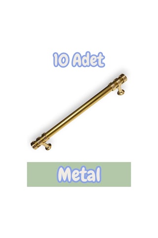 Nesli Alüminyum Metal Lüks Modern Mobilya Çekmece Mutfak Dolabı Kulpu Altın 128mm 10 Adet Altın