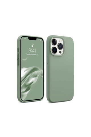 Bix İphone 14 Pro Max Silikon Kılıf Magsafe Uyumlu Güçlü Koruma Darbe Emici Kaktüs Yeşili Yeşil