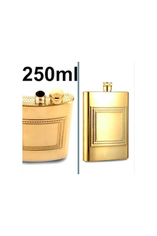 Omeniv 250ml Gold Matara Termos İçki Votka Viski Şarap Şişesi