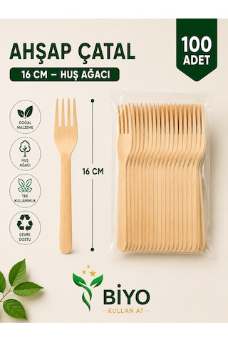 Tek Kullanımlık Ahşap Çatal 100 Adet