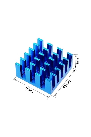 10 Adet - Pasif Chipset Soğutucu 15 15 8mm Alüminyum Soğutucu Mavi Diğer
