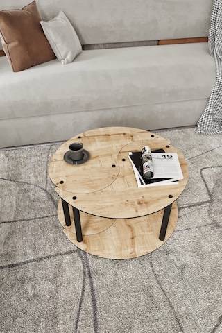 Yin Yang Unıty Serenıty Orta Sehpa 2 Li Safir Meşe-70 Cm Meşe