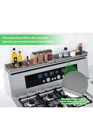 Xindoker Magneetik Fırın Rakusu, Silikon Malzeme, 3 Bölmeli, Yağ Dayanıklı, Temizliği Kolay, Pişirme Sosu Şişelerini Tutar, Mutfak Düzenleyici 2 Adet Siyah