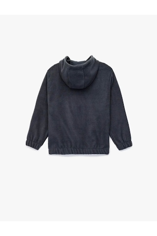 Koton Fermuarlı Kapşonlu Polar Lacivert Erkek Çocuk Sweatshirt 6wkb10135tk Lacivert