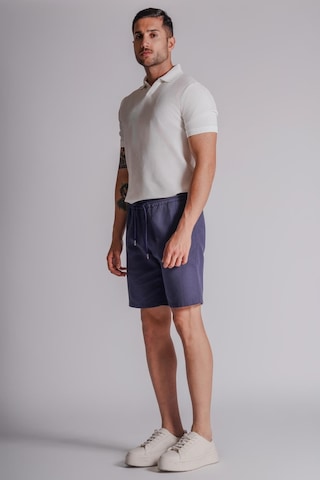 Braccas Erkek Yandan Cepli Beli Lastikli Keten Dokulu Relaxed Fit Jogger Şort Lacivert Lacivert